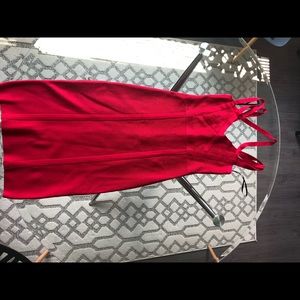 Red bondage Bebe dress worn once